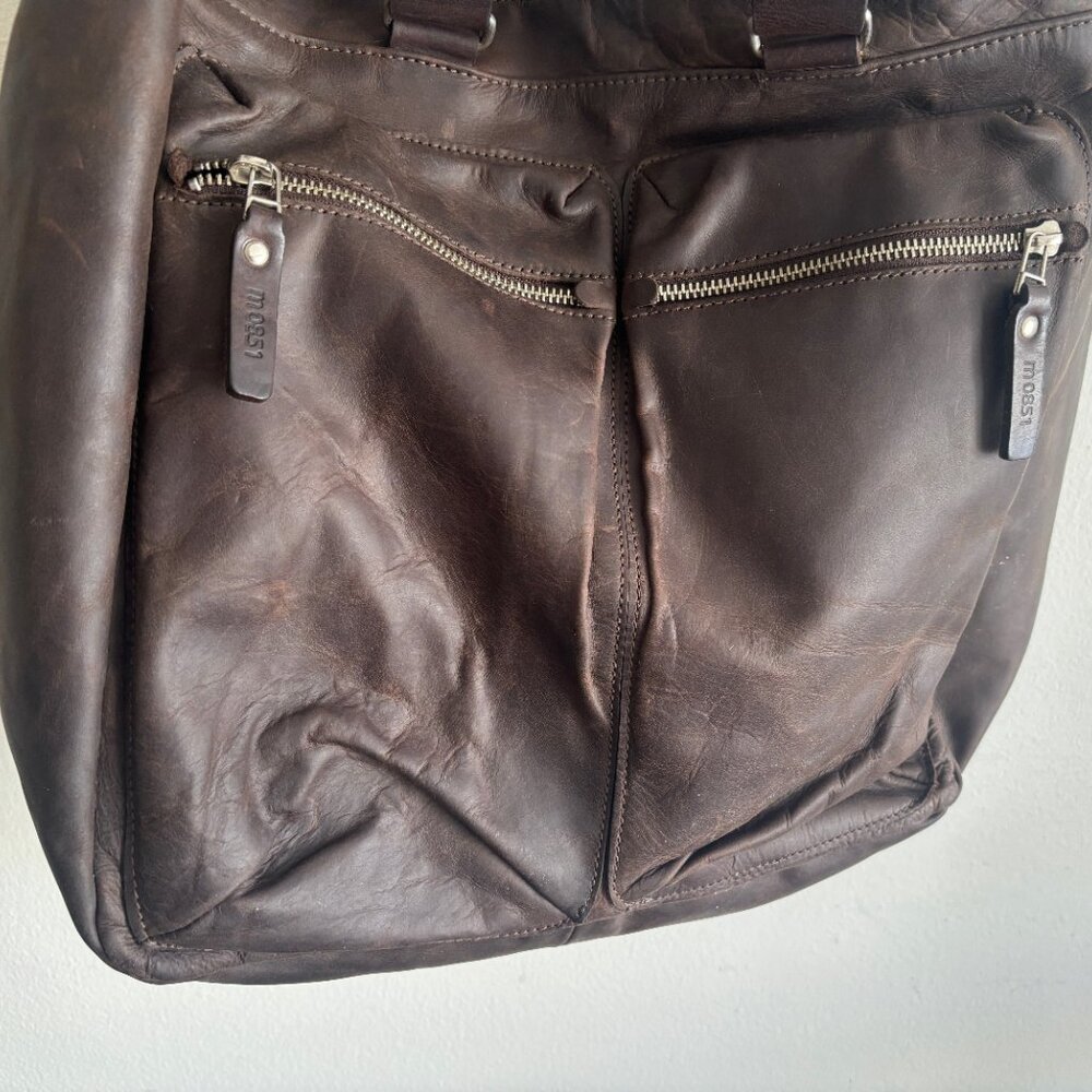 $380 MO851 Soft Brown Leather Crossbody/Shoulder Bag, Messenger / Tote - Picture 3 of 7